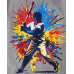 Childrens Place Grey Baseball Player Graphic Tee